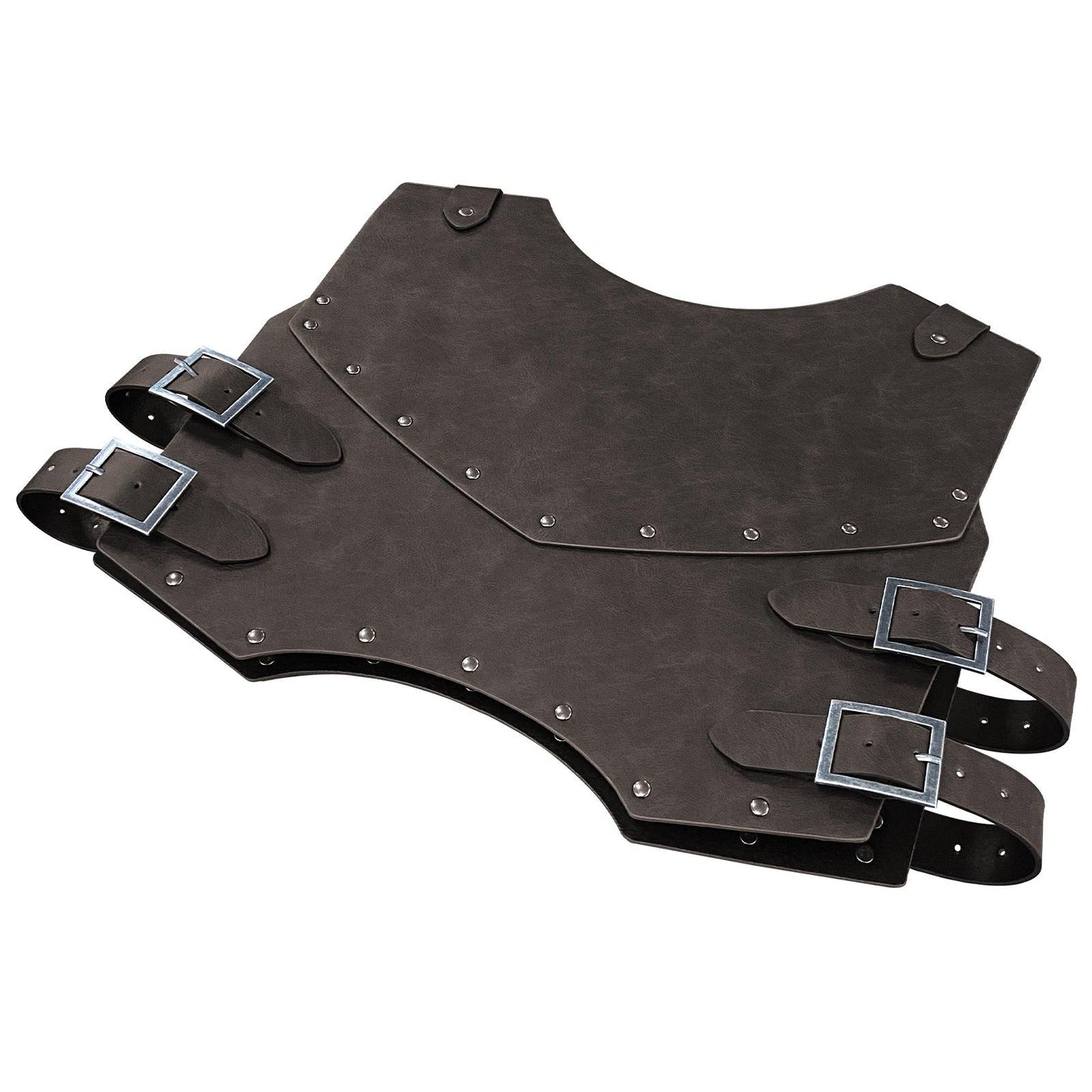 HiiFeuer Medieval Faux Leather Chest Armor, Retro Mercenary Knight Archer Body Armor, Adjustable Vest Armour for Ren Faire