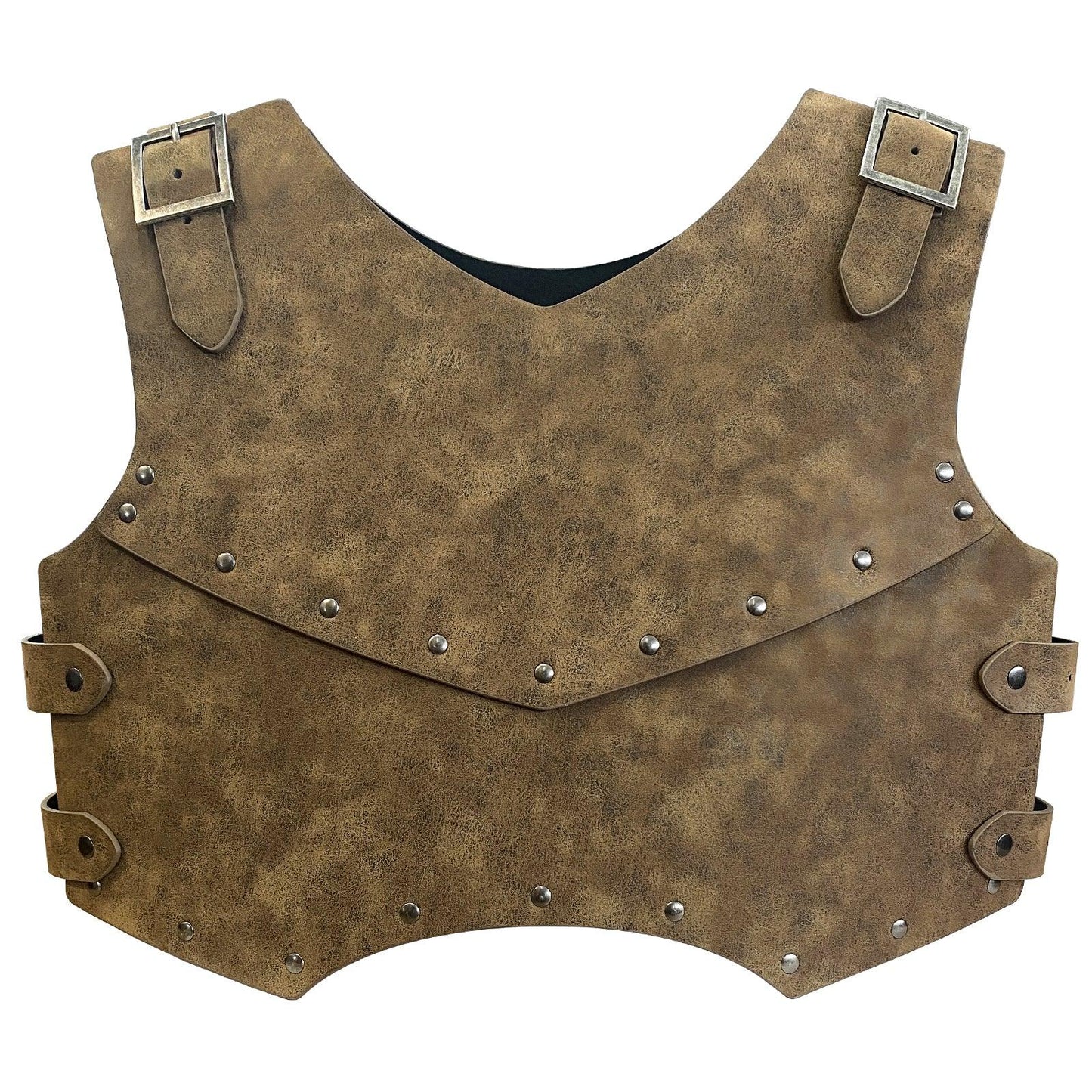 HiiFeuer Medieval Faux Leather Chest Armor, Retro Mercenary Knight Archer Body Armor, Adjustable Vest Armour for Ren Faire