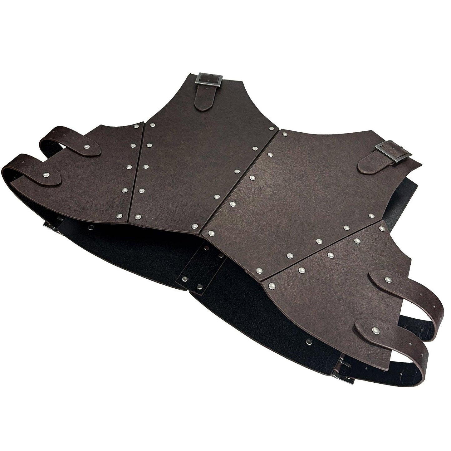 HiiFeuer Medieval Faux Leather Chest Armor, Retro Mercenary Knight Archer Body Armor, Adjustable Vest Armour for Ren Faire