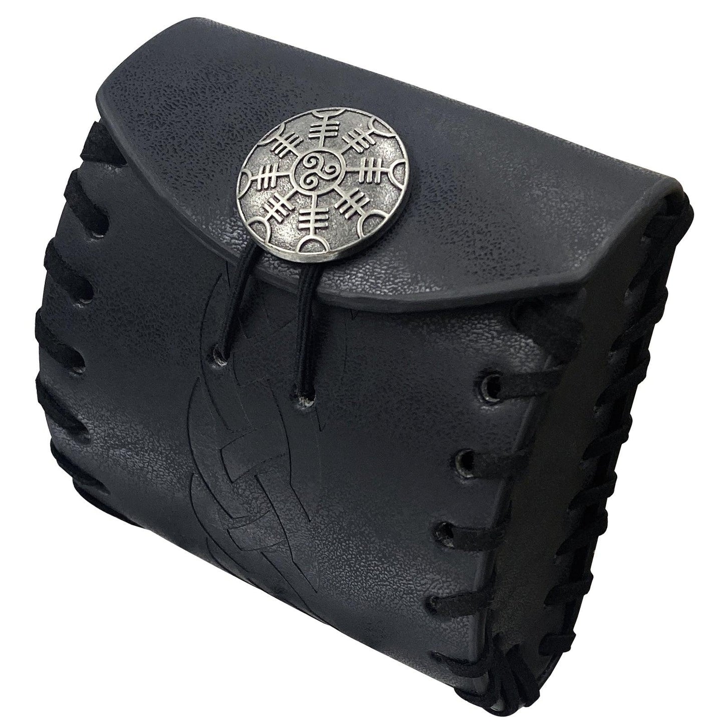 HiiFeuer Medieval Faux Leather Mini Belt Bag, Portable Renaissance Belt Pouch, Nordic Coin Purse Dice Bag for LARP Ren Faire