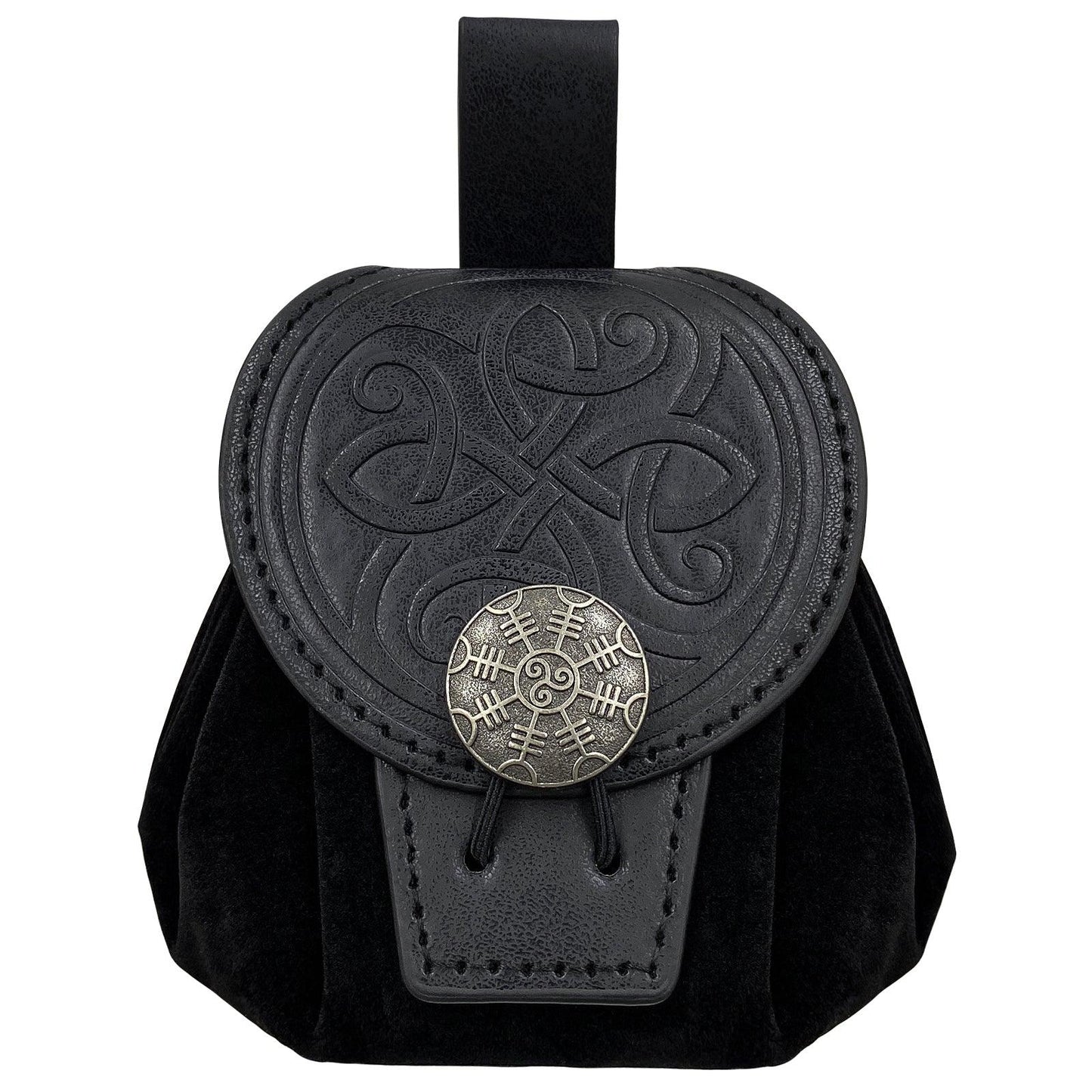 HiiFeuer Medieval Embossed Faux Leather Belt Pouch, Retro Renaissance Portable Belt Bag Coin Purse Dice Bag for LARP Ren Faire