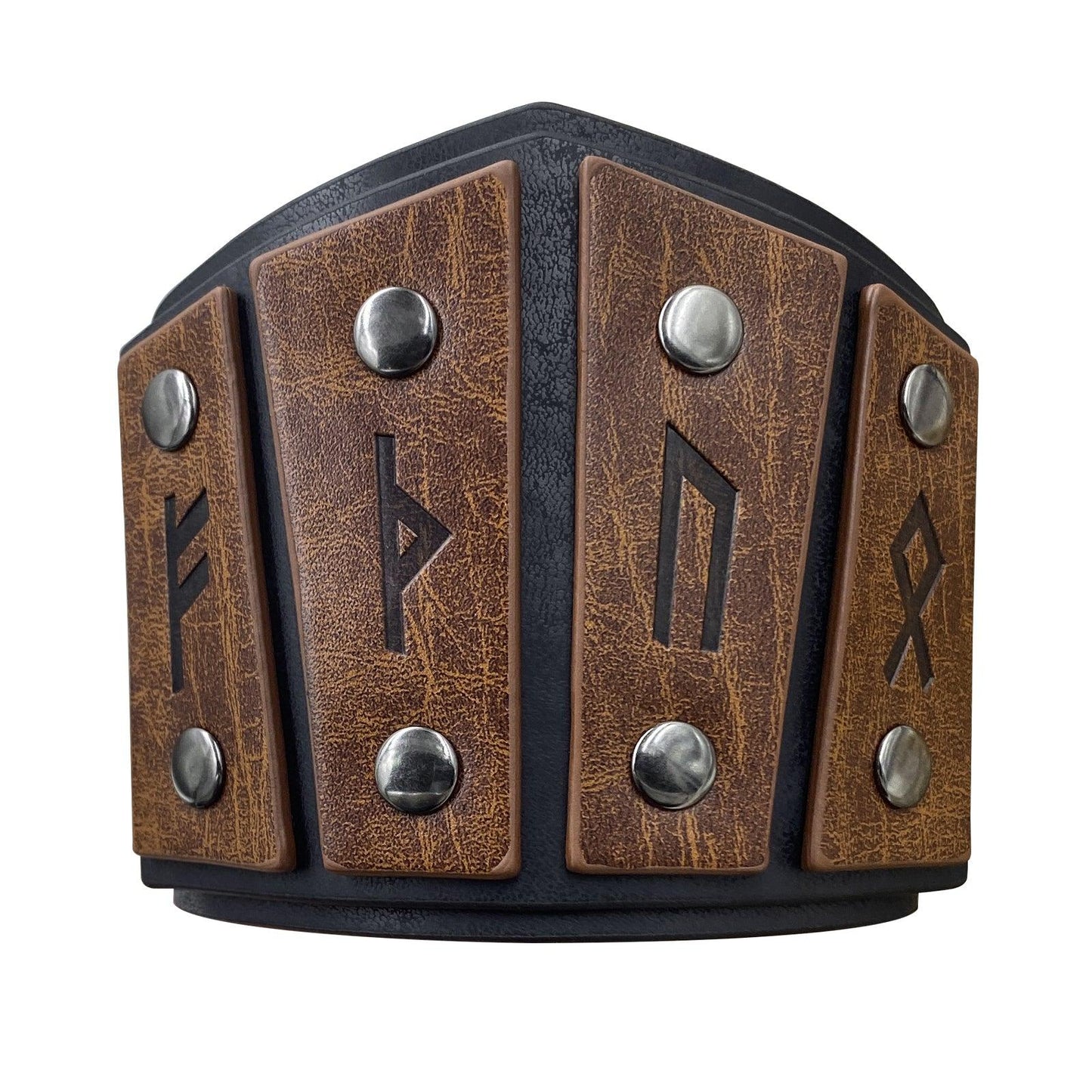 HiiFeuer Medieval Embossed Alchemy Faux Leather Cuff Bracelet, Fantasy Retro Wristband, Wizard Buckle Fastening Cuff Bangle Bracelet