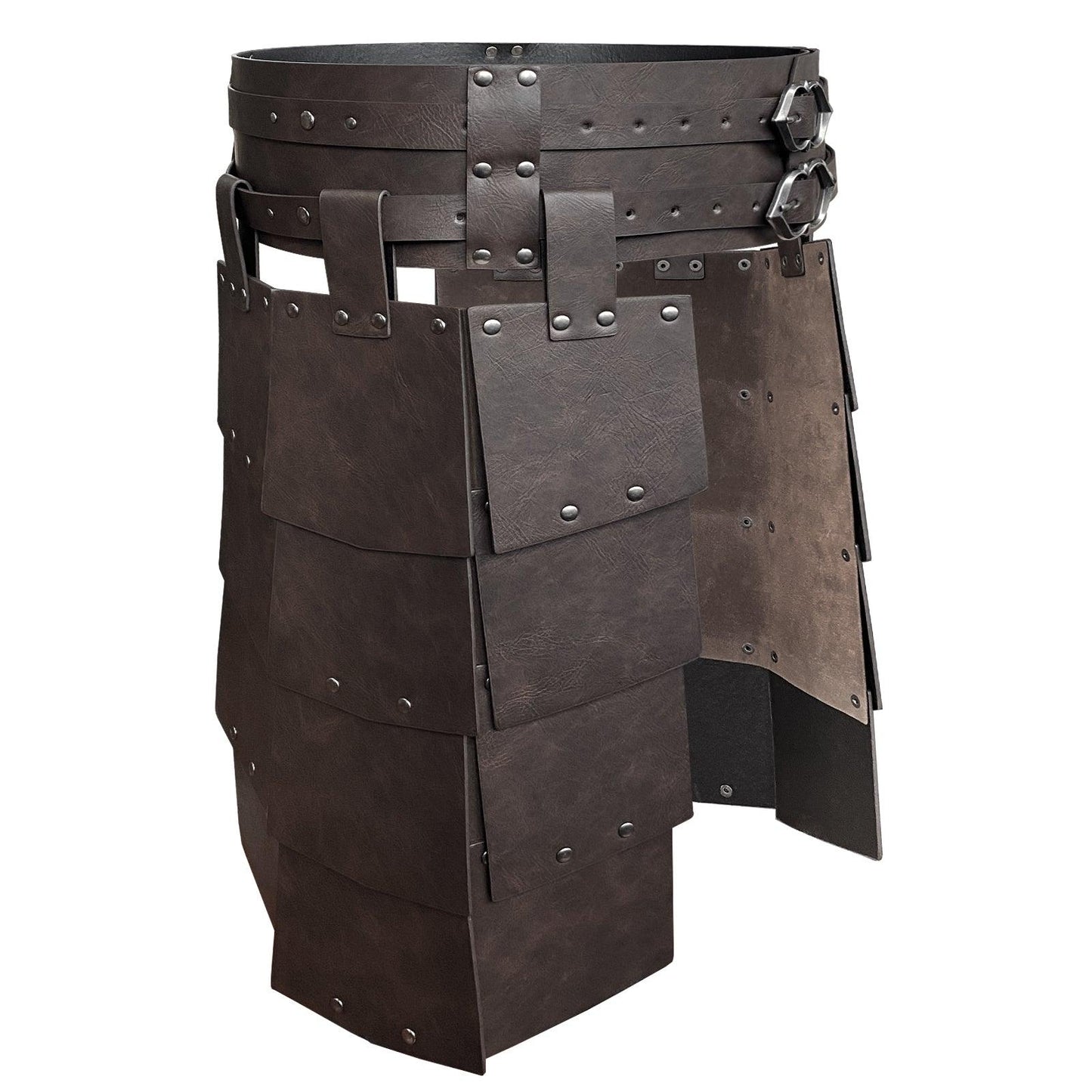 HiiFeuer Medieval Faux Leather Wide Belt Thigh Armor, Retro Double Sides Waist Armor, Mercenary&Knights Skirt Armor for LARP
