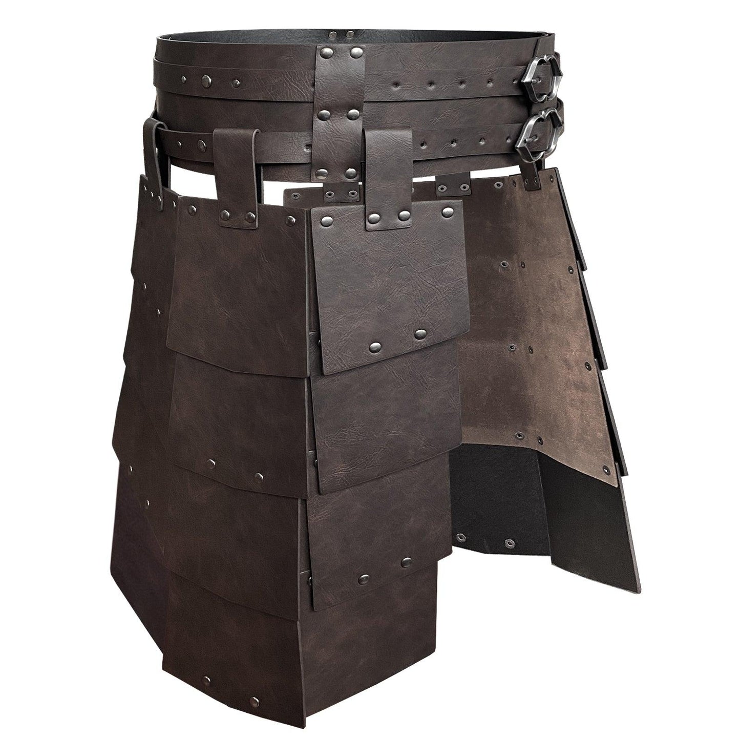 HiiFeuer Medieval Faux Leather Wide Belt Thigh Armor, Retro Double Sides Waist Armor, Mercenary&Knights Skirt Armor for LARP