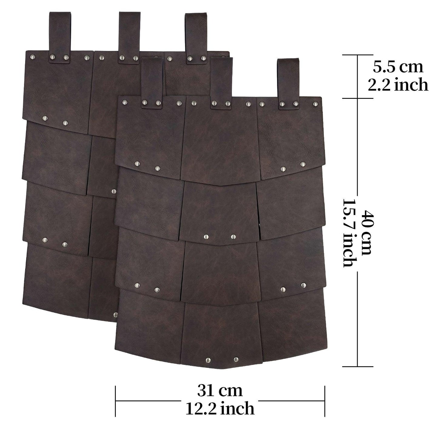 HiiFeuer Medieval Faux Leather Wide Belt Thigh Armor, Retro Double Sides Waist Armor, Mercenary&Knights Skirt Armor for LARP