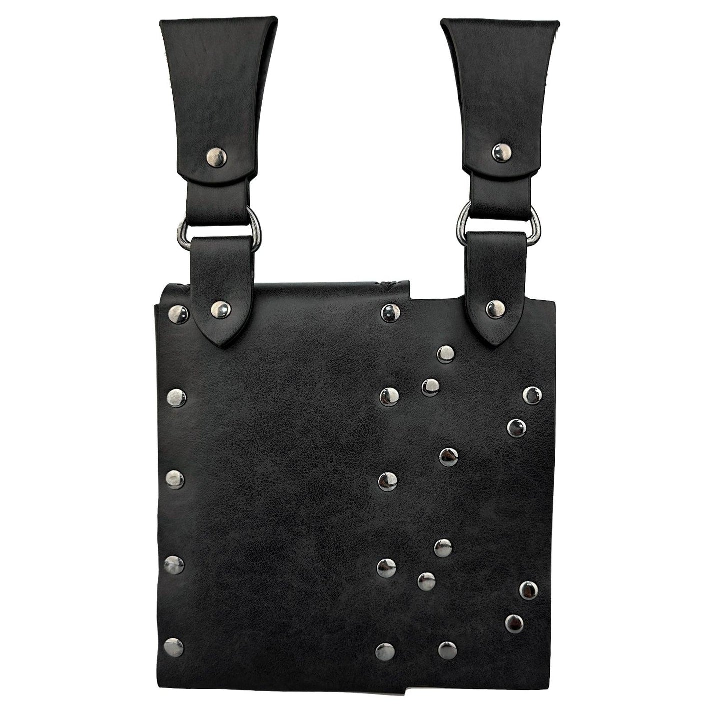 HiiFeuer Medieval Alchemy Faux Leather Belt Bag with 2 Cork Potion Vials, Fantasy Wizard Waist Pouch Side Pack for Ren Faire