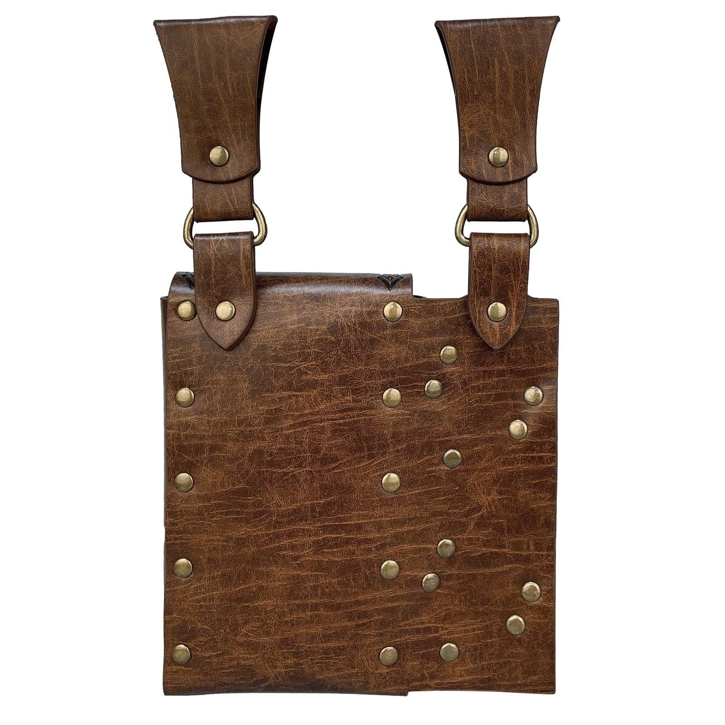 HiiFeuer Medieval Alchemy Faux Leather Belt Bag with 2 Cork Potion Vials, Fantasy Wizard Waist Pouch Side Pack for Ren Faire