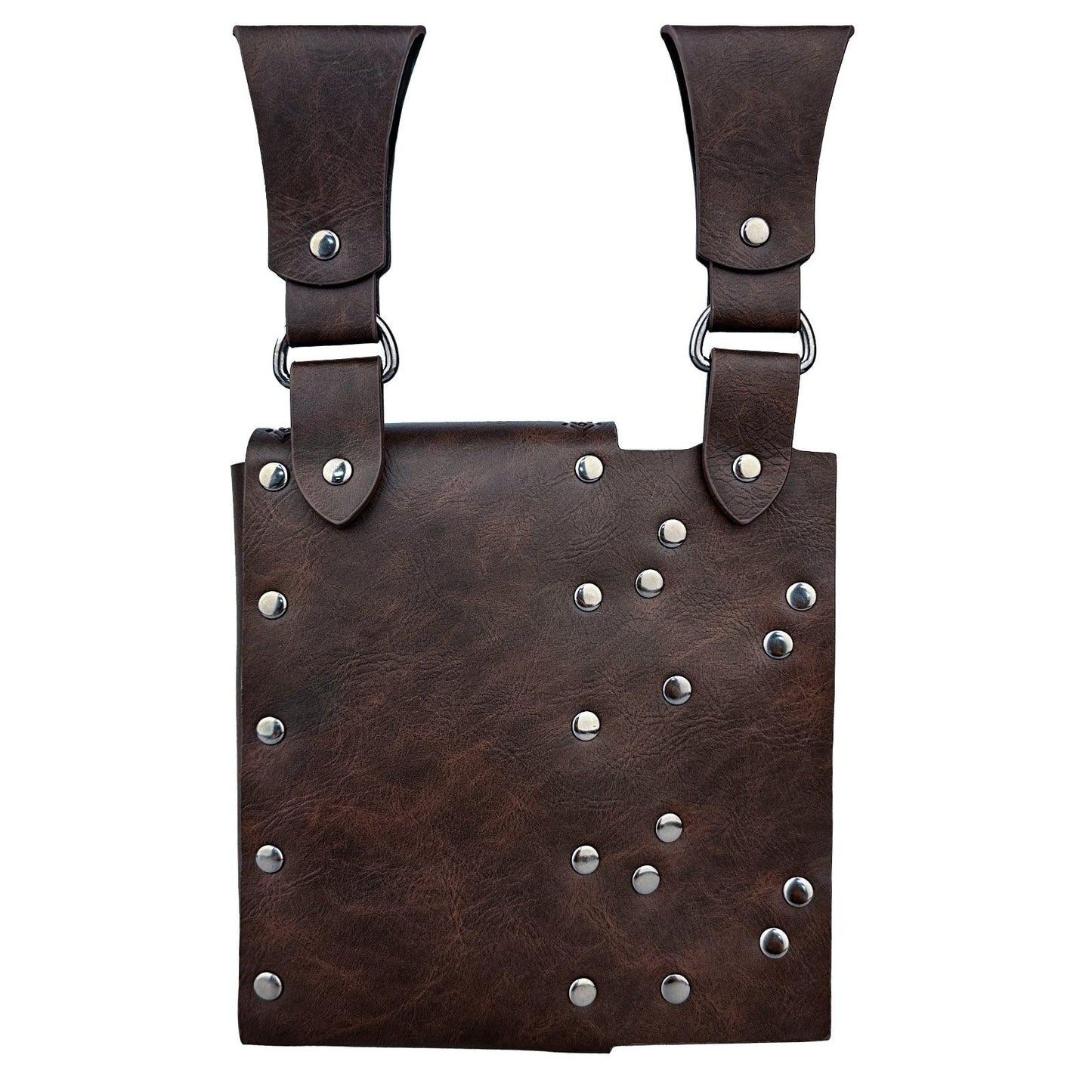 HiiFeuer Medieval Alchemy Faux Leather Belt Bag with 2 Cork Potion Vials, Fantasy Wizard Waist Pouch Side Pack for Ren Faire