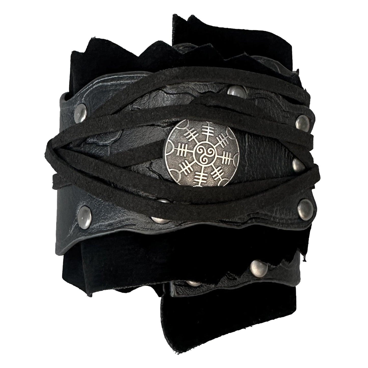 HiiFeuer Medieval Suede Arm Wraps, Renaissance Artificial Fur Bracers, Viking Wrist Band Archery Arm Guards Knight Gauntlets