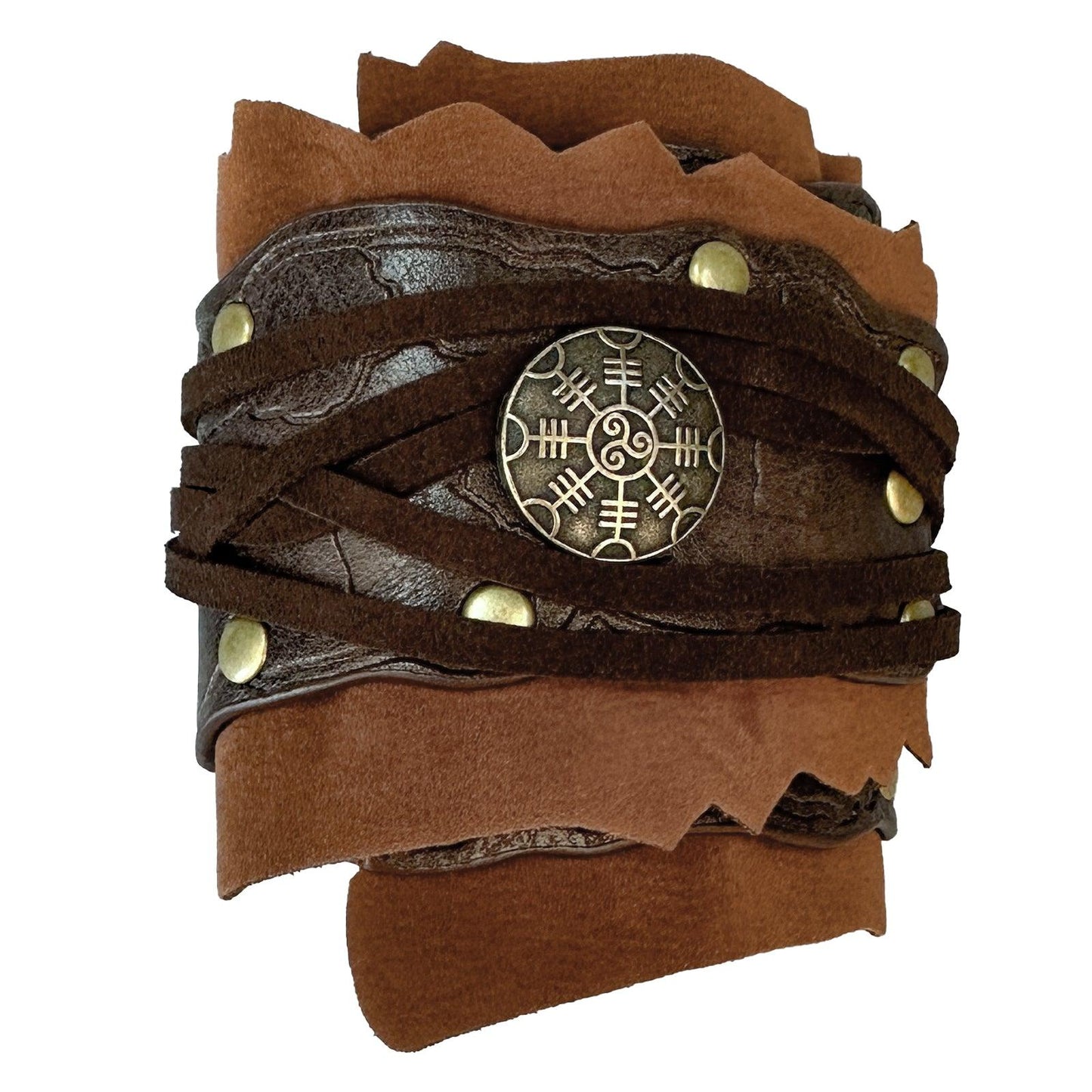 HiiFeuer Medieval Suede Arm Wraps, Renaissance Artificial Fur Bracers, Viking Wrist Band Archery Arm Guards Knight Gauntlets