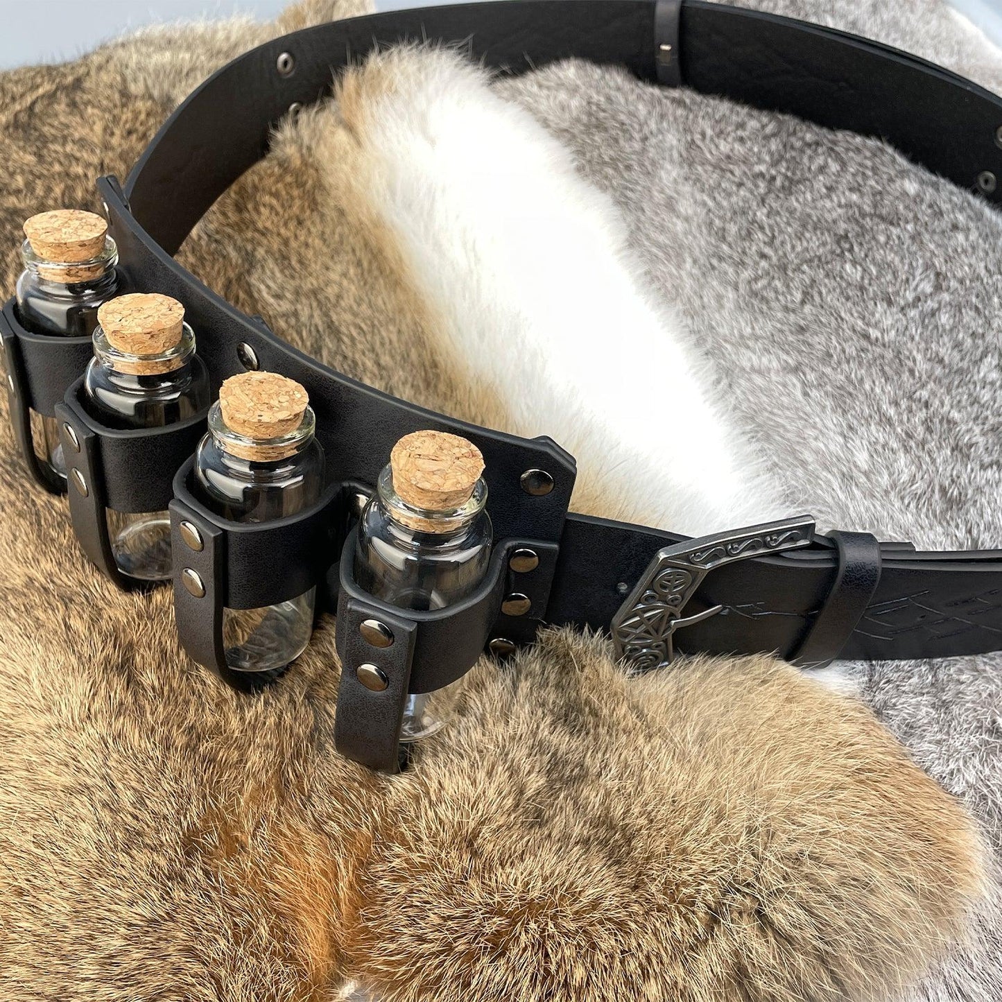 Fantasy Wizard Potion Bottles Belt