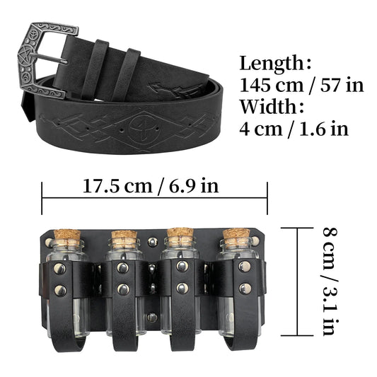Fantasy Wizard Potion Bottles Belt