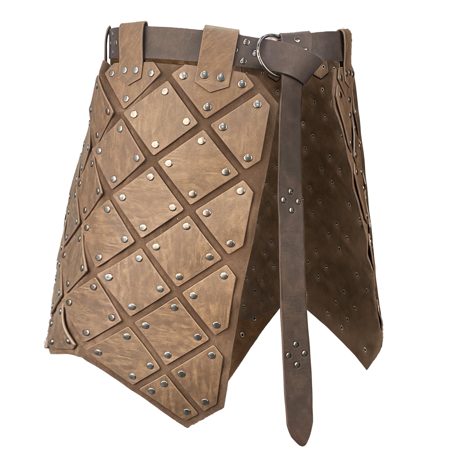 HiiFeuer Medieval Faux Leather 3PCs Waist Armor with Belt, Middle Ages Cosplay Thigh Armor, Mercenary&Knights Skirt Armor