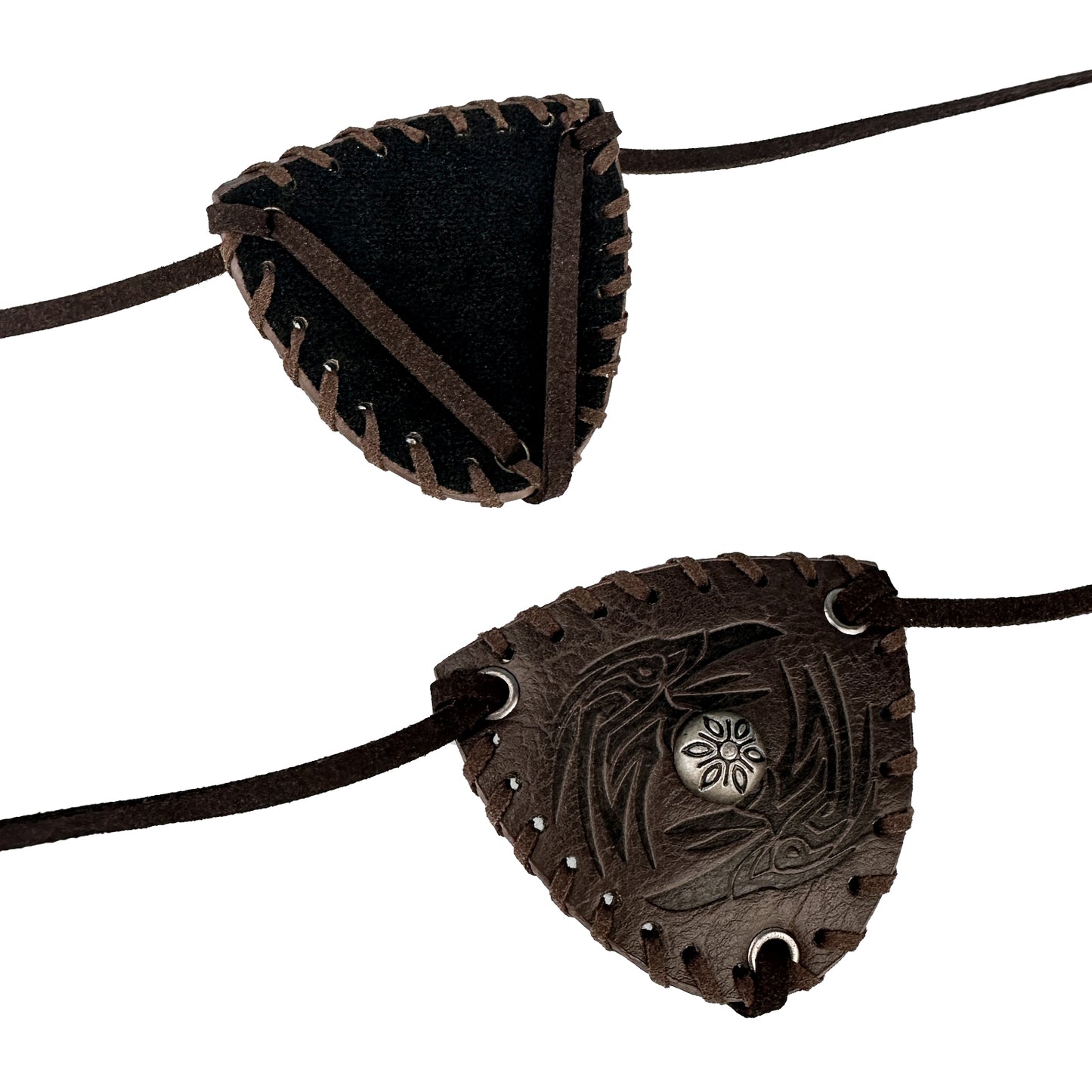 HiiFeuer Medieval Embossed Pirate Eye Patch, Vintage Faux Leather Eye Mask Viking Accessories, Renaissance Eye Cover Cosplay