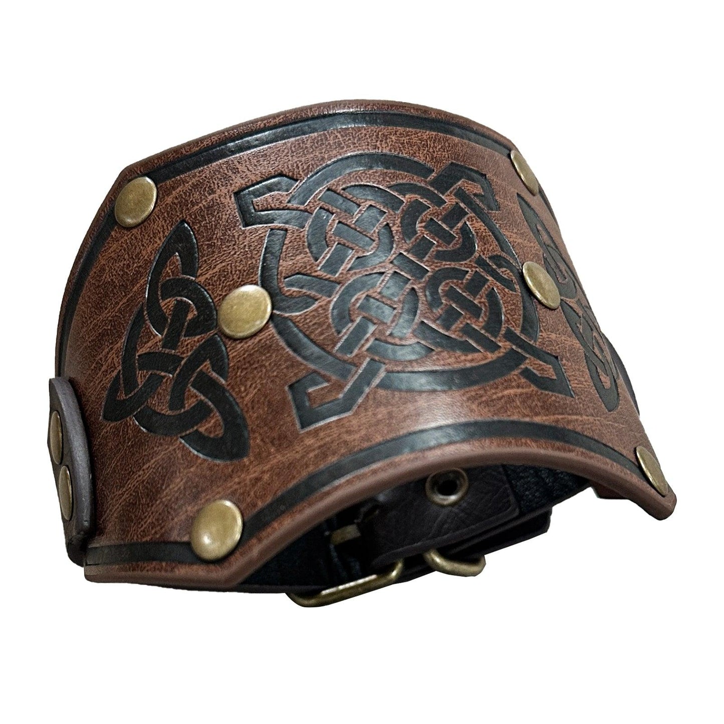 HiiFeuer Medieval Embossed Alchemy Faux Leather Cuff Bracelet, Fantasy Retro Wristband, Wizard Buckle Fastening Cuff Bangle Bracelet