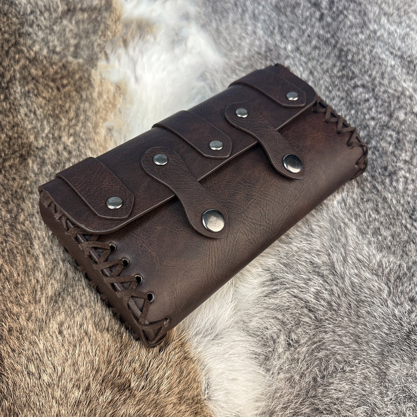 HiiFeuer Medieval Faux Leather Belt Bag with O Ring Belt, Renaissance Cosplay Belt Pouch, Portable Phone Bag for Ren Faire