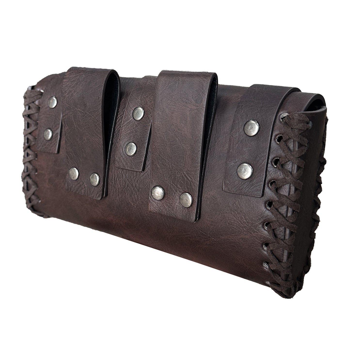 HiiFeuer Medieval Faux Leather Belt Bag with O Ring Belt, Renaissance Cosplay Belt Pouch, Portable Phone Bag for Ren Faire