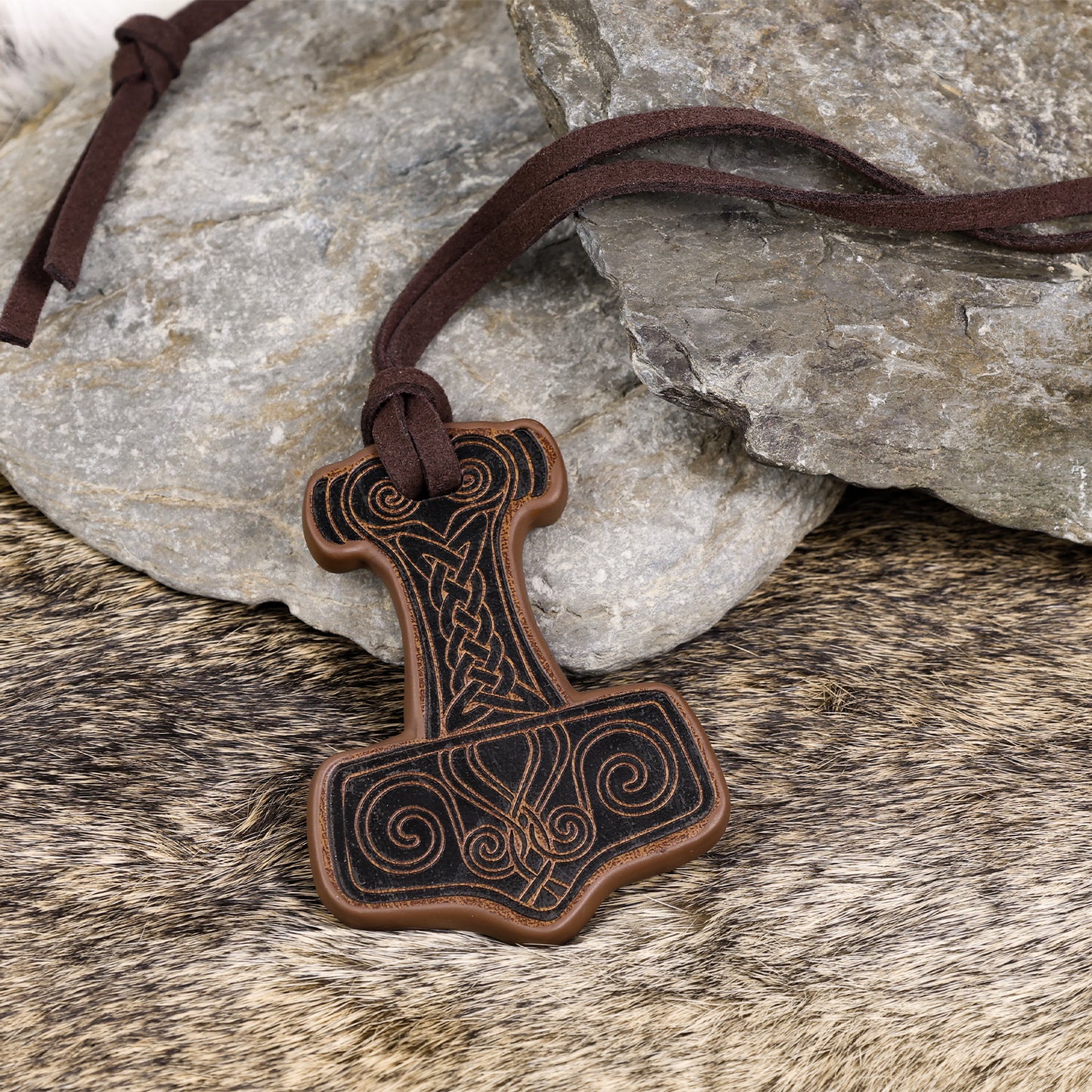 Embossed Thor's Hammer Necklace
