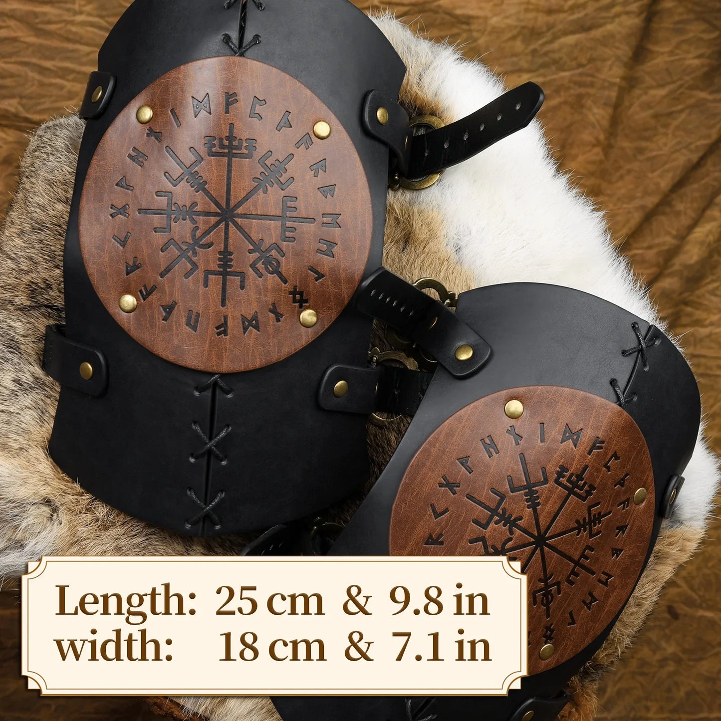 Viking Faux Leather Knee Braces