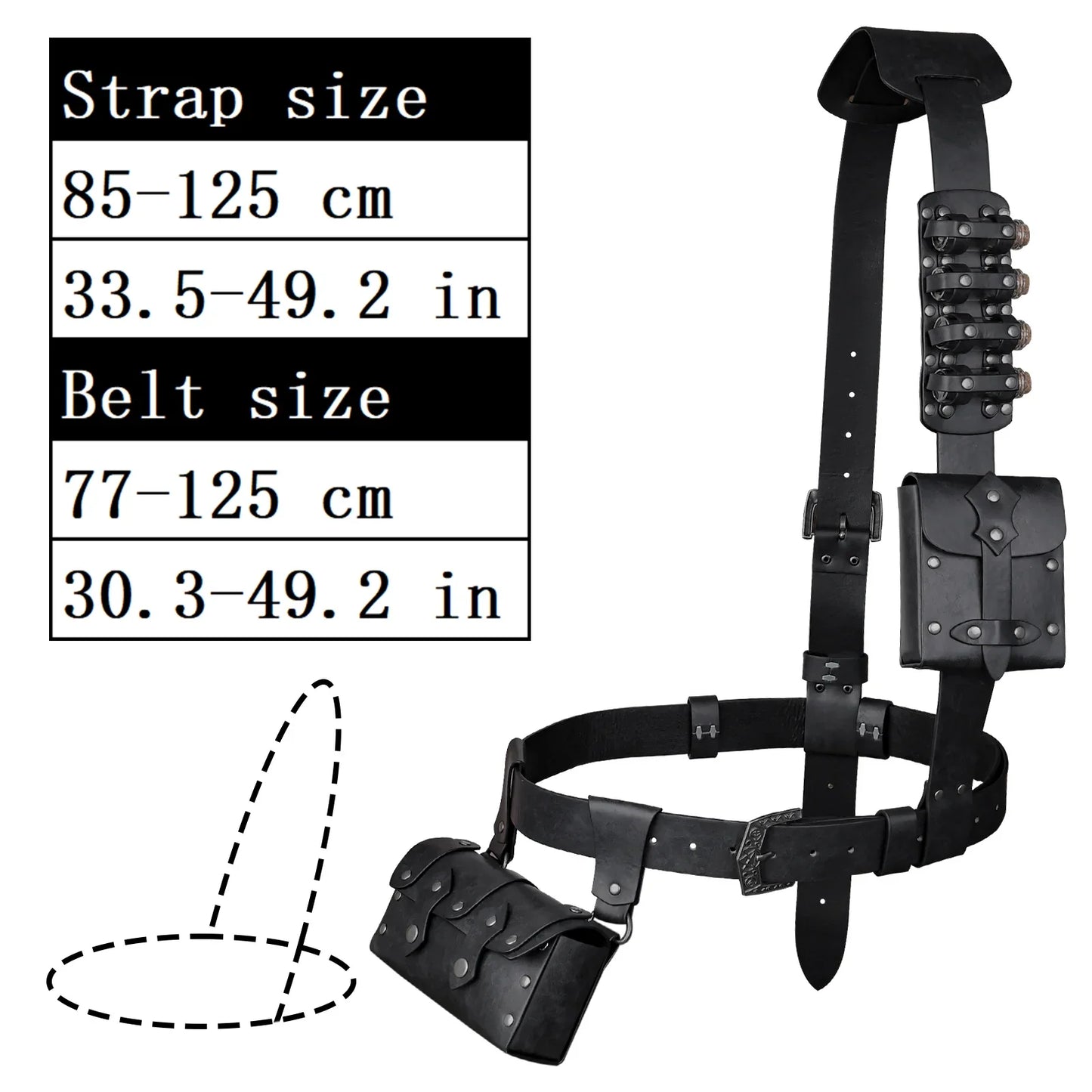 7 PCs Medieval Baldric Tactical Belt