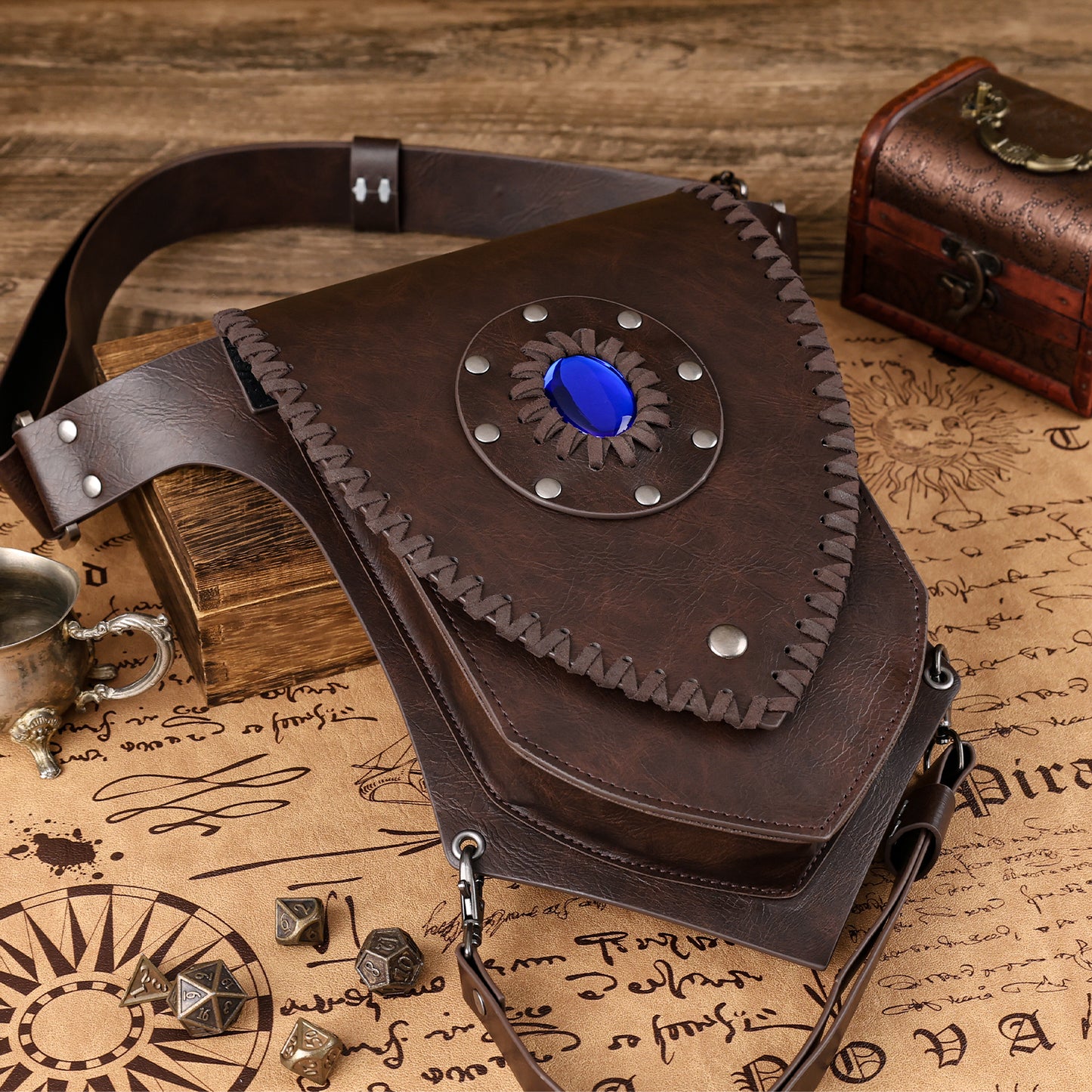 Medieval Faux Leather Thigh Bag