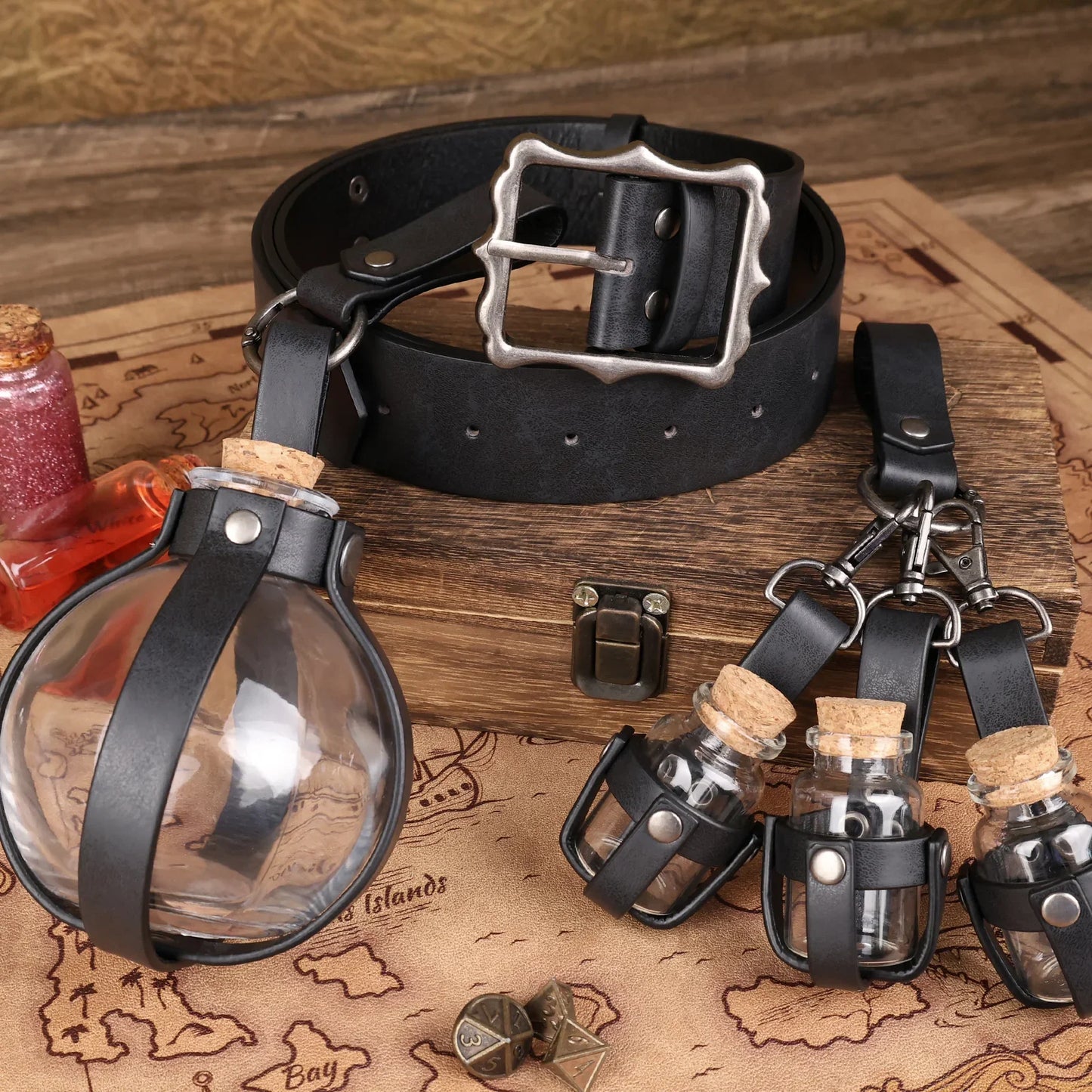 3PCs Medieval Alchemy Belt Potion Bottle