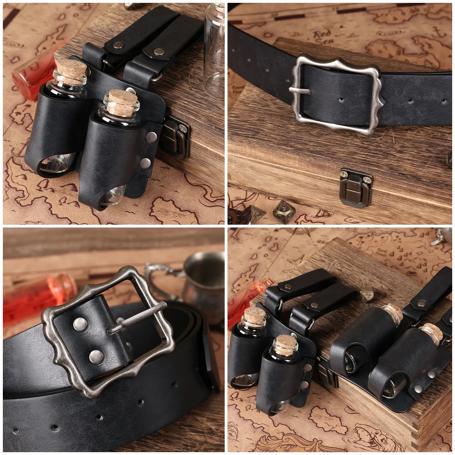 3PCs Medieval Alchemy Belt Potion Bottle