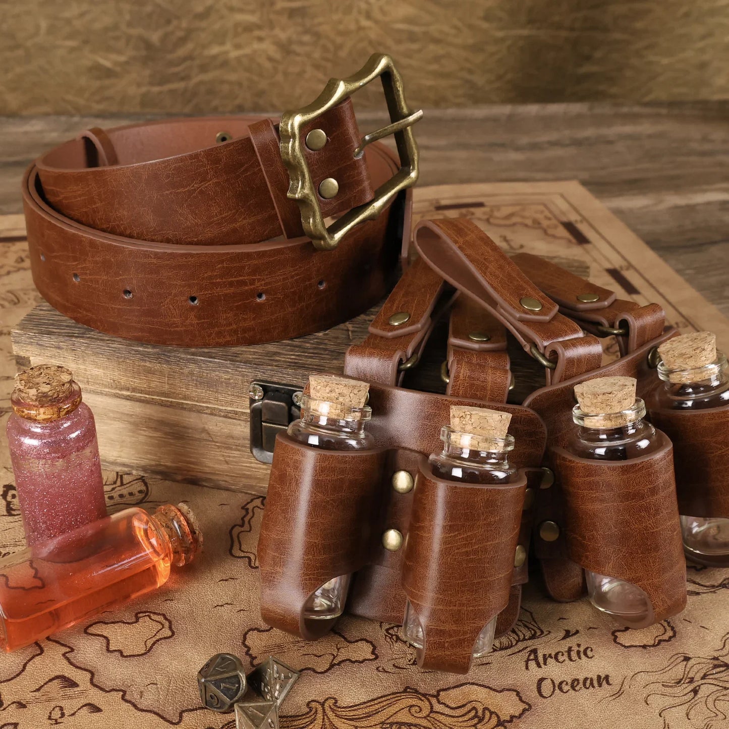 3PCs Medieval Alchemy Belt Potion Bottle