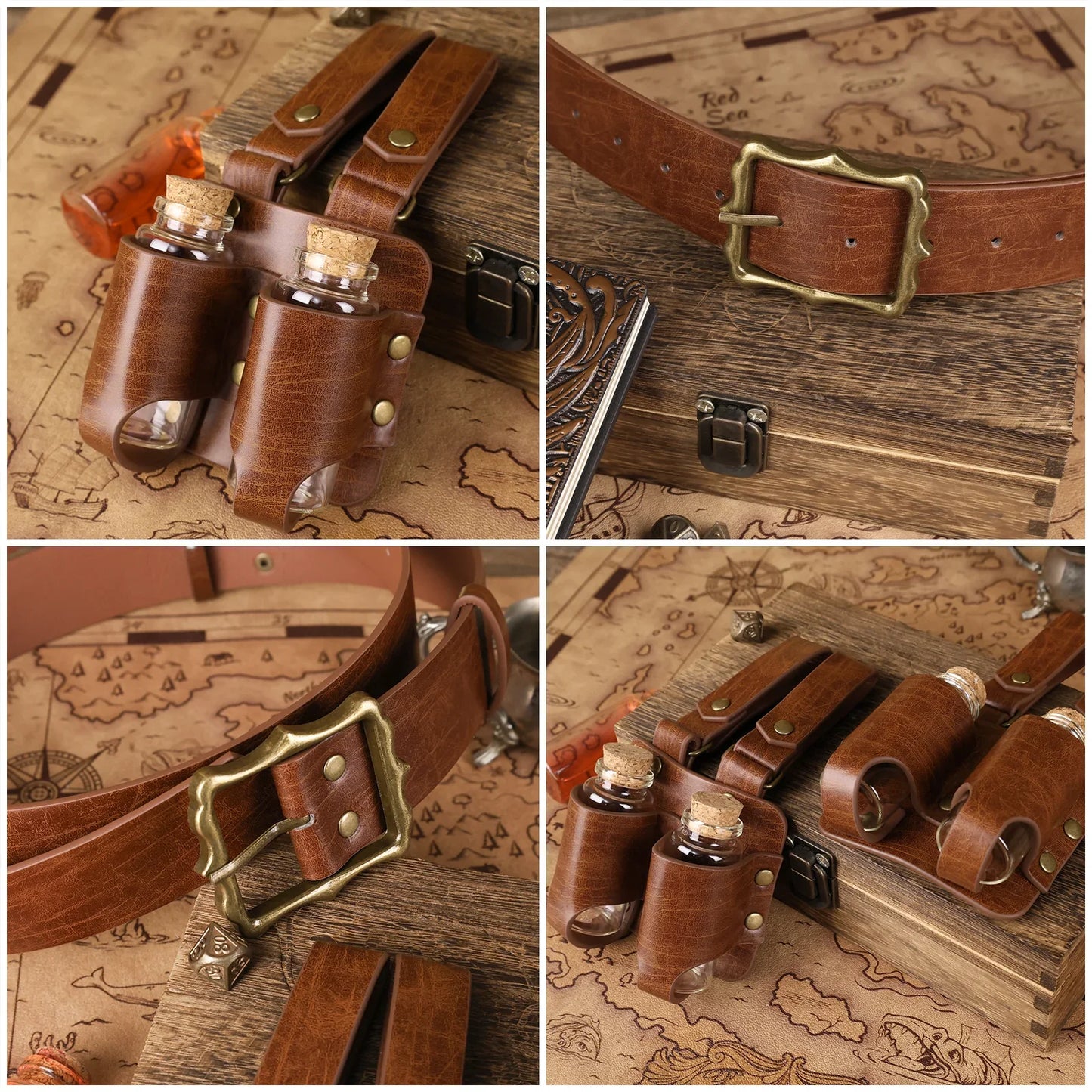 3PCs Medieval Alchemy Belt Potion Bottle