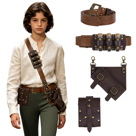 HiiFeuer 7 PCs Medieval Baldric Tactical Belt