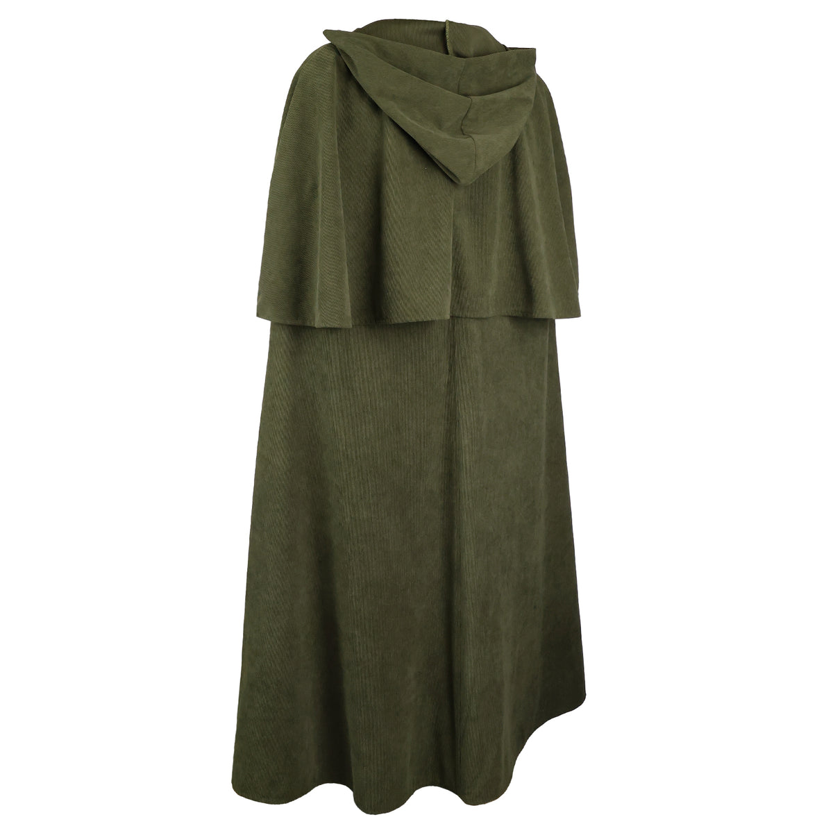 HiiFeuer Medieval Corduroy Hooded Cloak with Adjustable Brooch