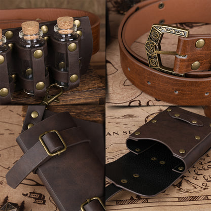 HiiFeuer 7 PCs Medieval Baldric Tactical Belt