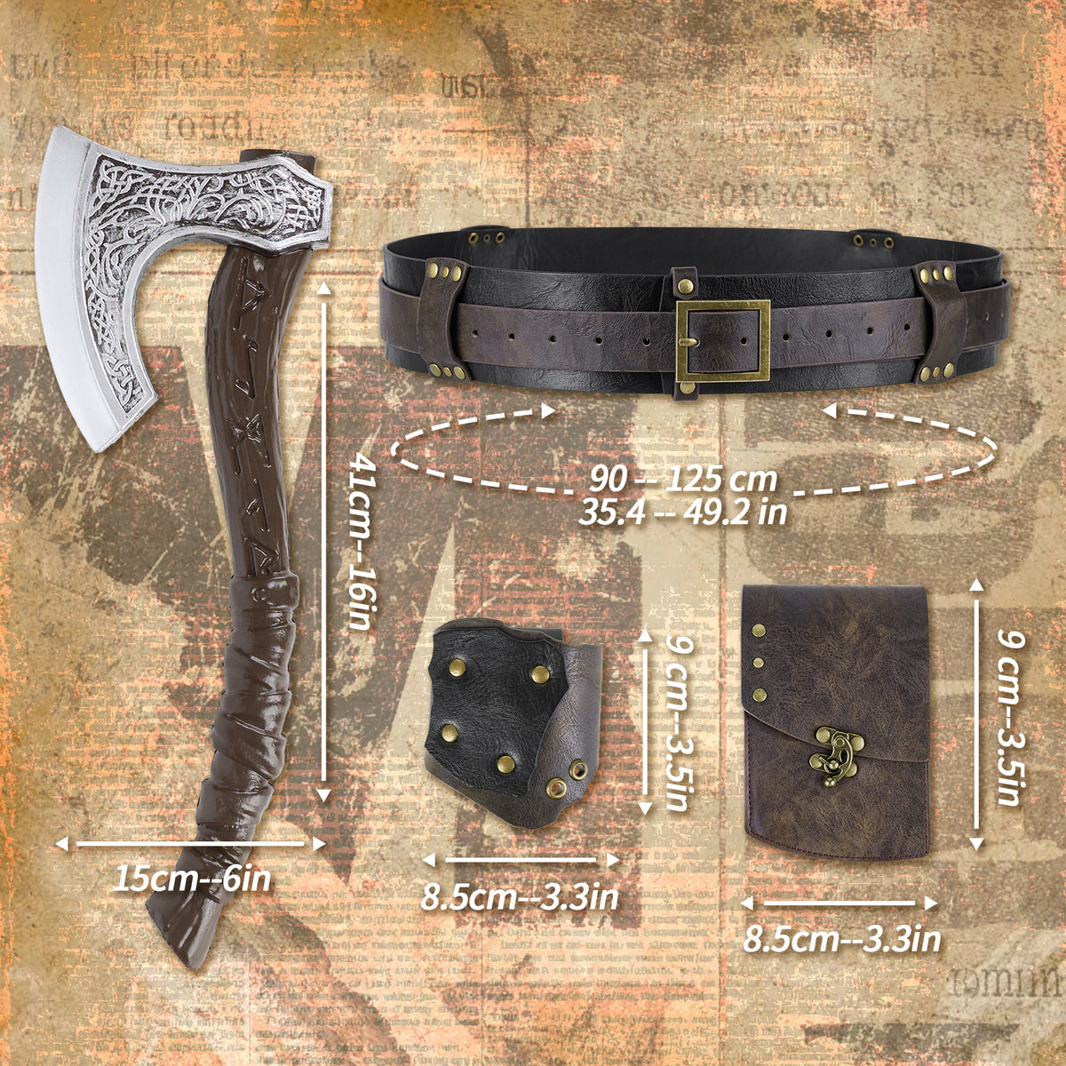 HiiFeuer 4Pcs Pirate Costume Men Accessories
