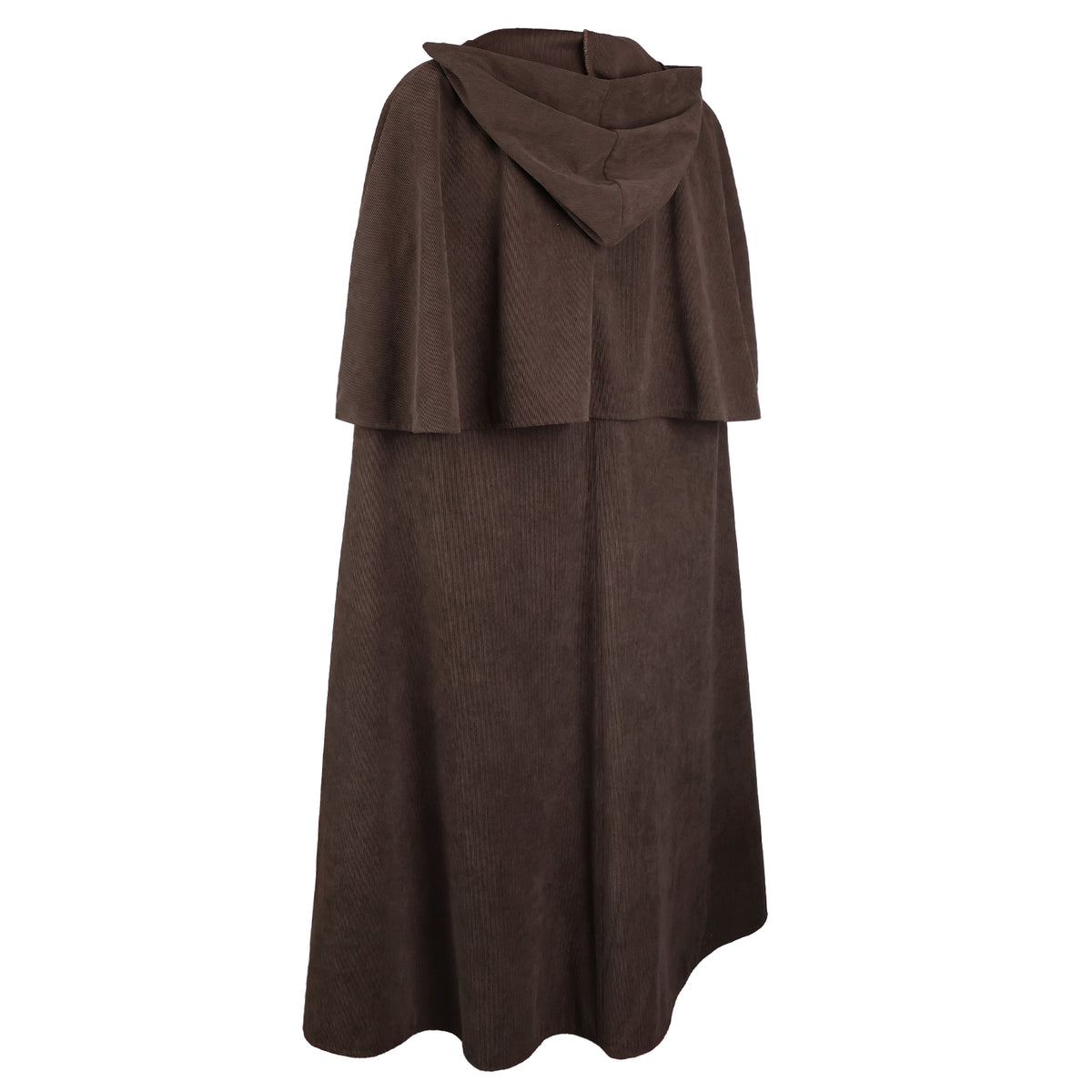 HiiFeuer Medieval Corduroy Hooded Cloak with Adjustable Brooch