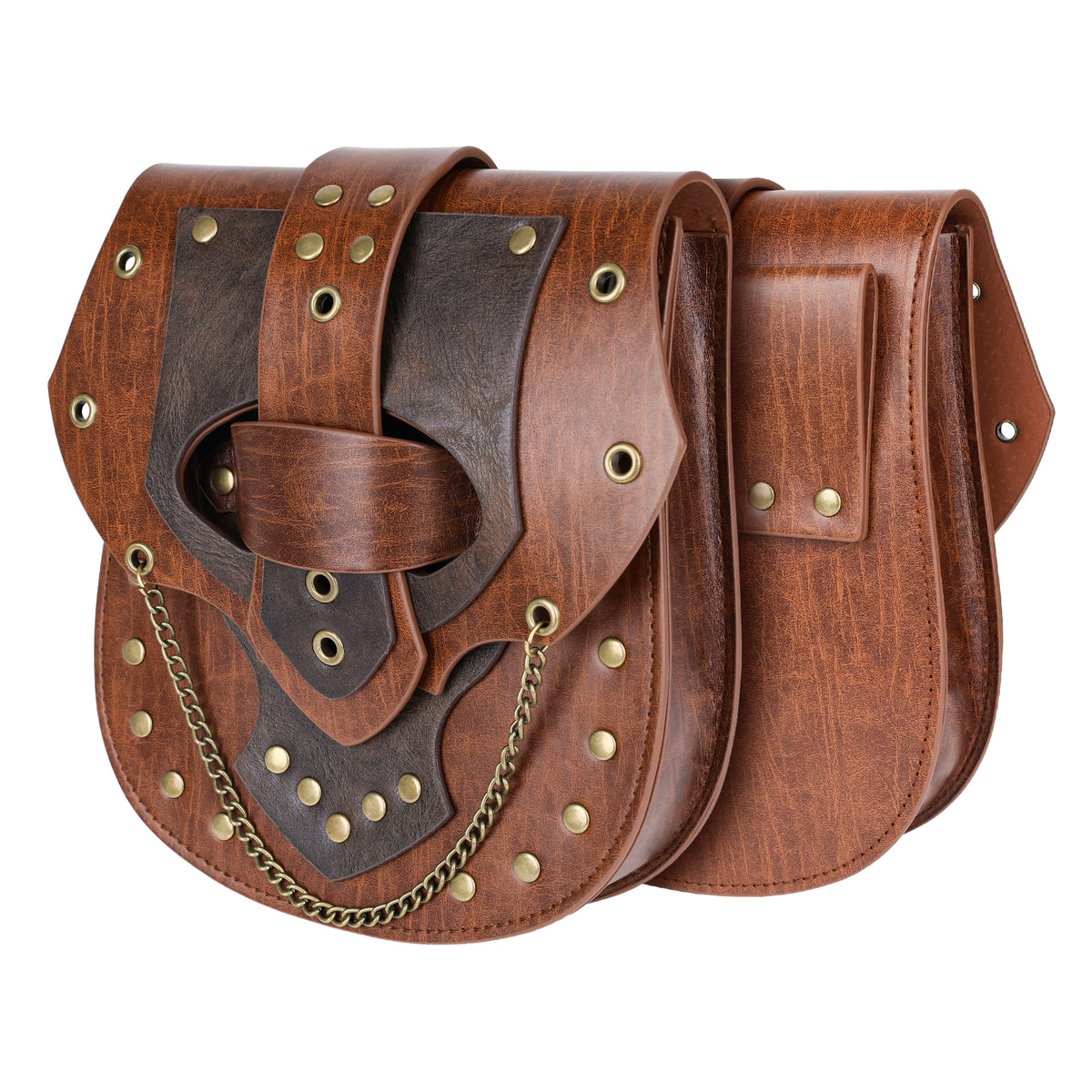 HiiFeuer Steampunk Studded Waist Pack Bag with Belt