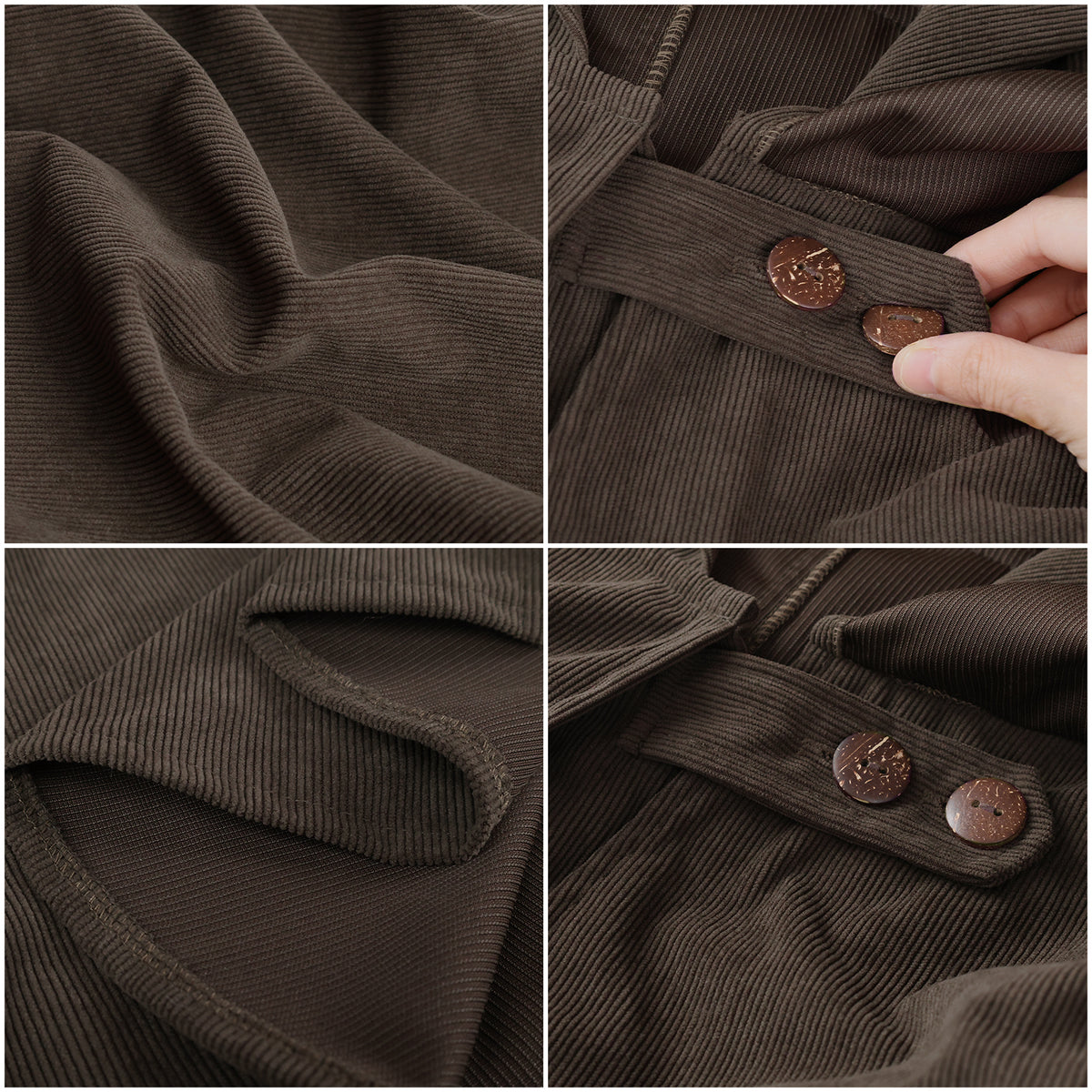 HiiFeuer Medieval Corduroy Hooded Cloak with Adjustable Brooch