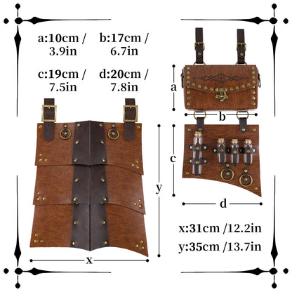 HiiFeuer Medieval Faux Leather Wide Belt Thigh Armor