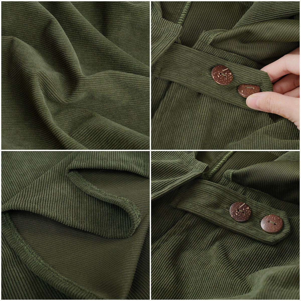 HiiFeuer Medieval Corduroy Hooded Cloak with Adjustable Brooch