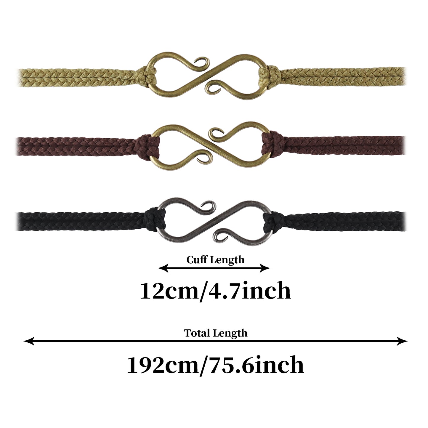 HiiFeuer Medieval Rope Belt with Metal Buckle