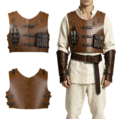 HiiFeuer Medieval Faux Leather Chest Armor