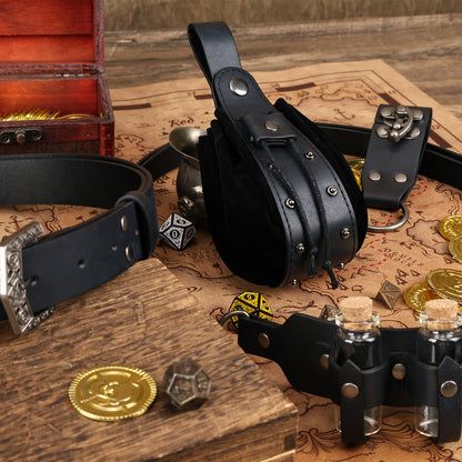 HiiFeuer 4PCs Medieval Alchemy Belt with Potion Vials
