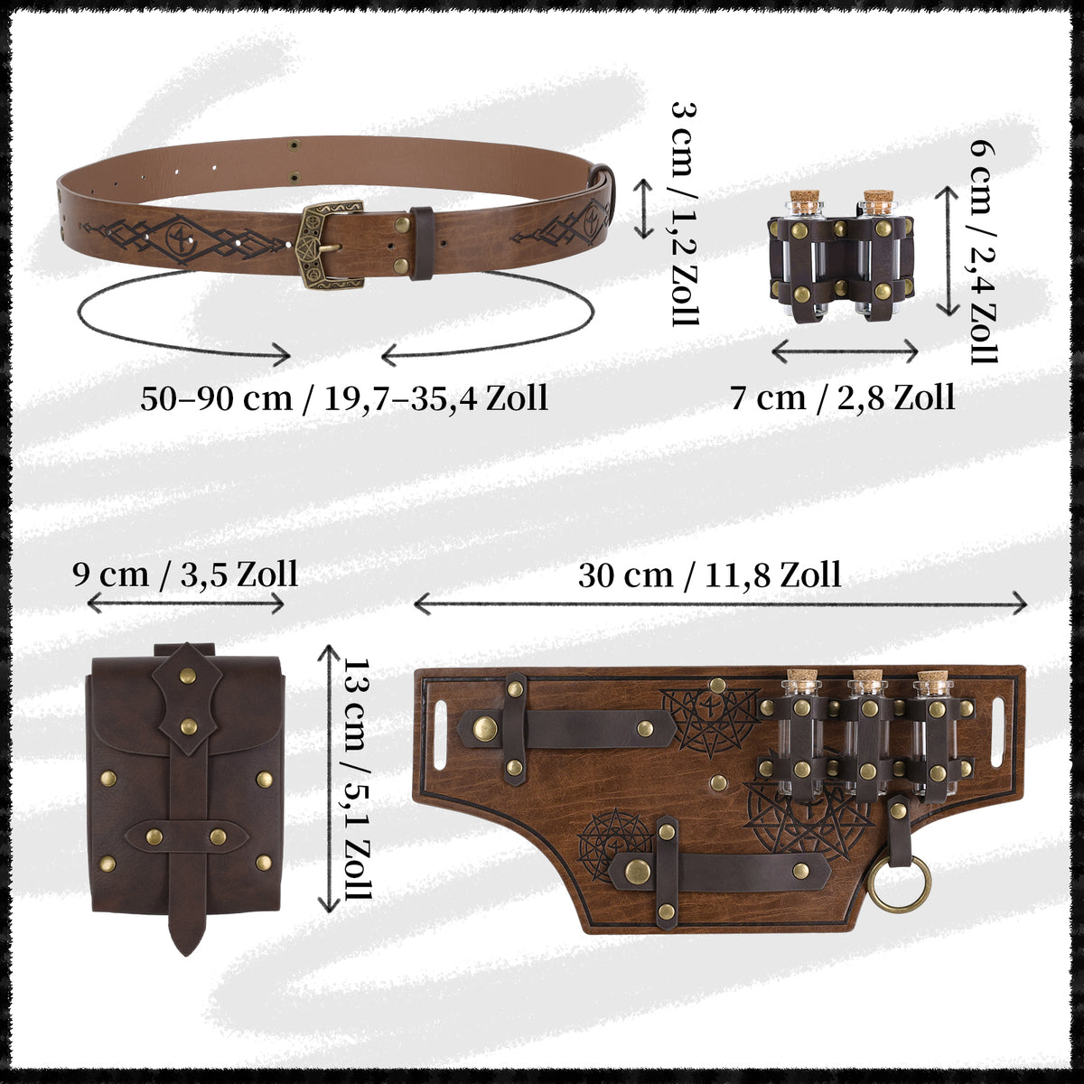 HiiFeuer Kids Alchemist Waist Set, Arm Bracers & Shoulder Armor