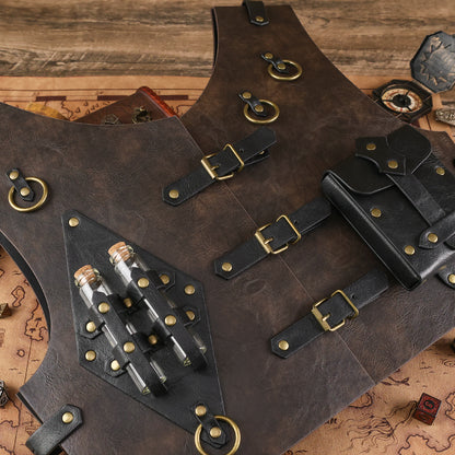 HiiFeuer Medieval Faux Leather Chest Armor