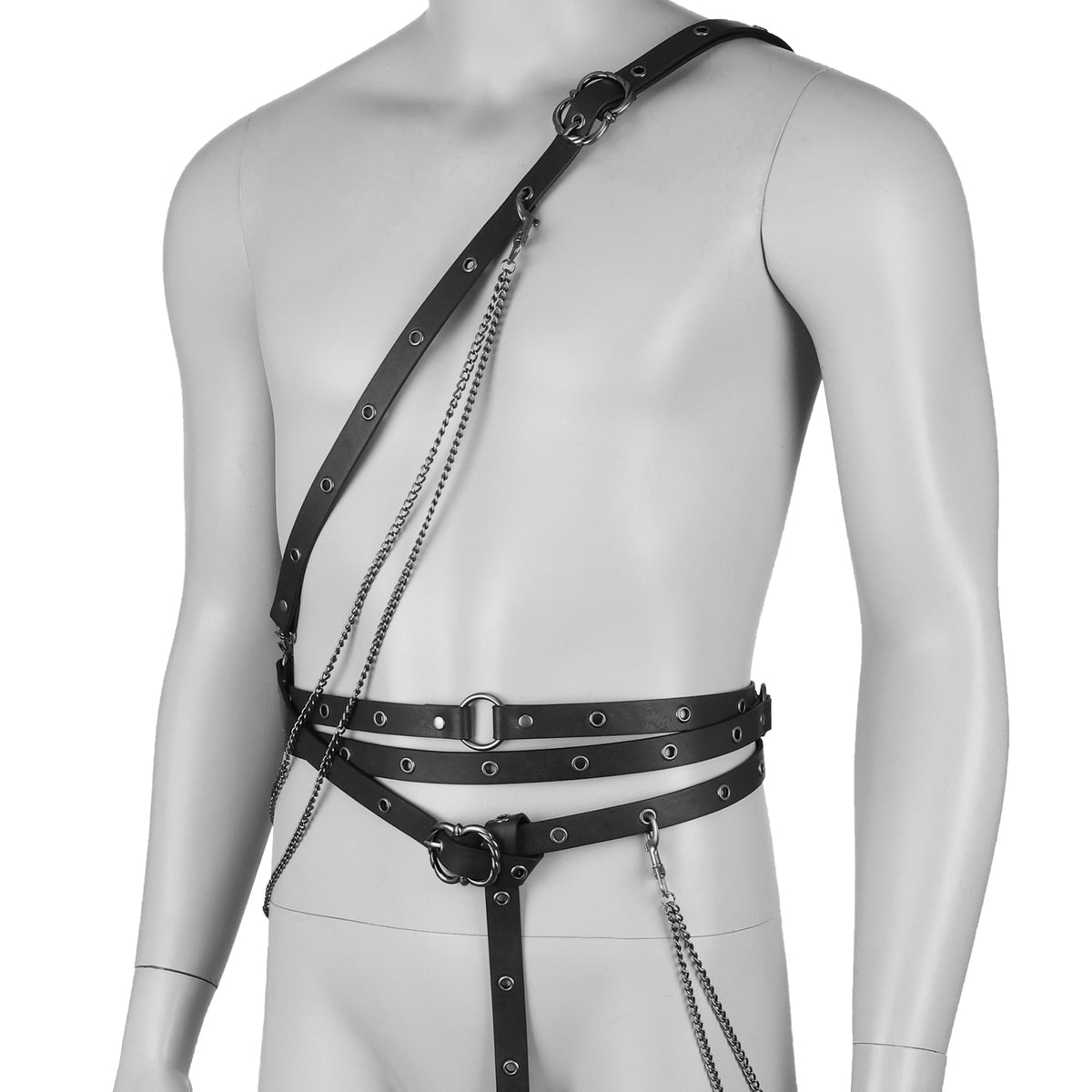 HiiFeuer Medieval DIY Faux Leather Metal Chain Belt