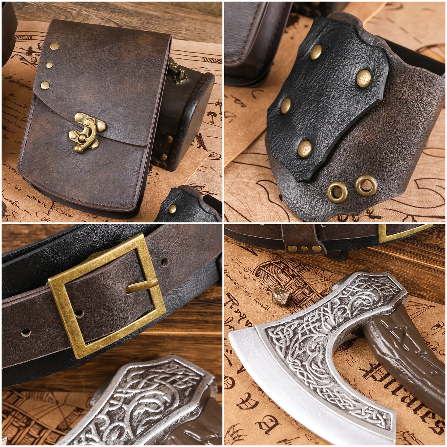 HiiFeuer 4Pcs Pirate Costume Men Accessories