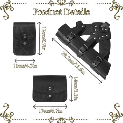 HiiFeuer 4Pcs Medieval Tactical Baldric Belt Pouches Sword Frog