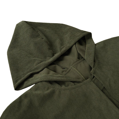 HiiFeuer Medieval Corduroy Hooded Cloak with Adjustable Brooch