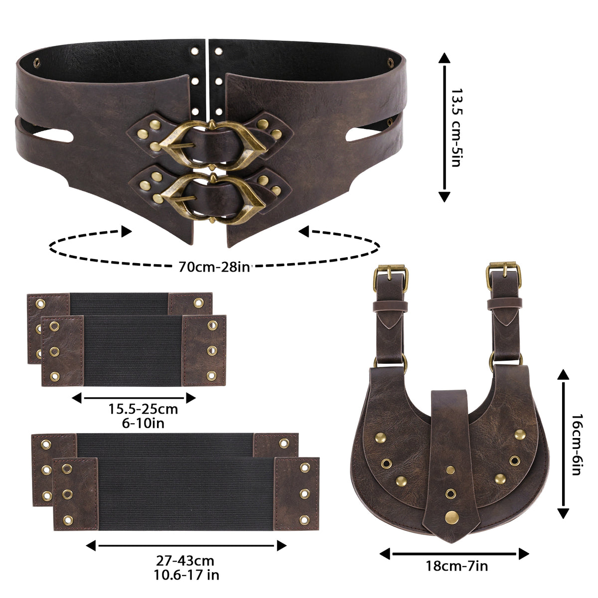 HiiFeuer Fantasy PU Leather Waist Sash