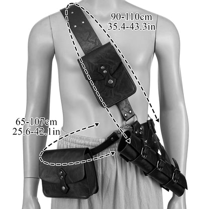 HiiFeuer 4Pcs Medieval Tactical Baldric Belt Pouches Sword Frog
