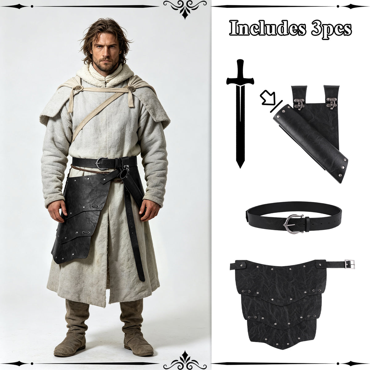 HiiFeuer Medieval Asymmetrical Thigh Armor